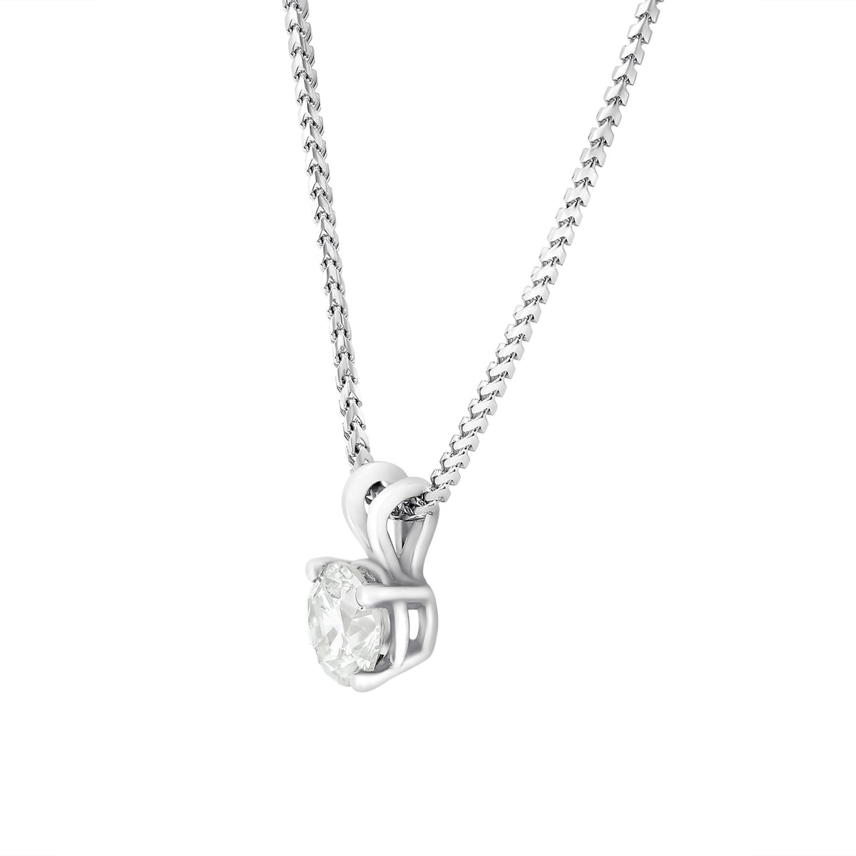 18ct white gold 0.82ct round brilliant cut diamond pendant