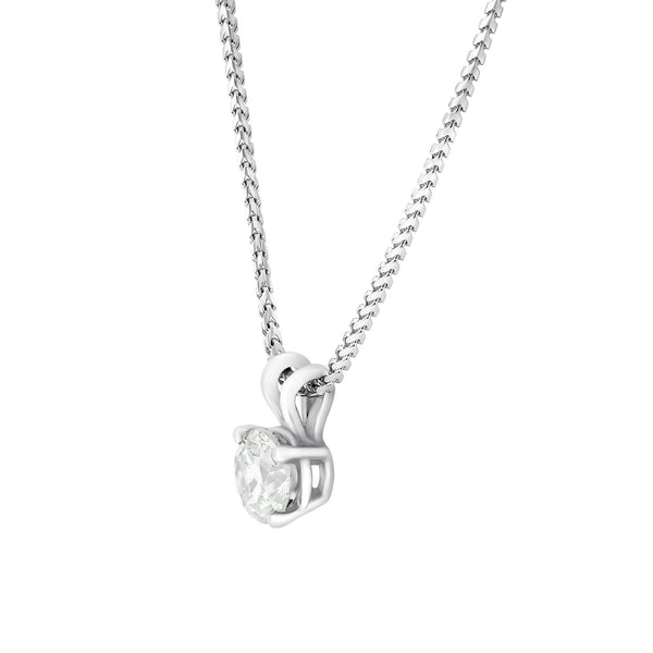 18ct white gold 0.82ct round brilliant cut diamond pendant