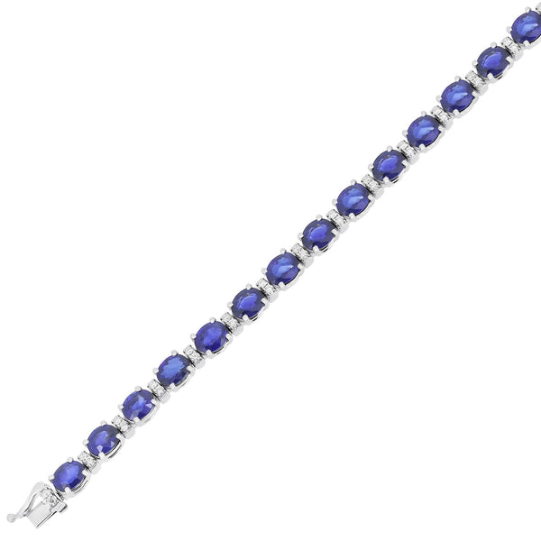 18ct white gold 14.34ct sapphire & 0.49ct diamond bracelet