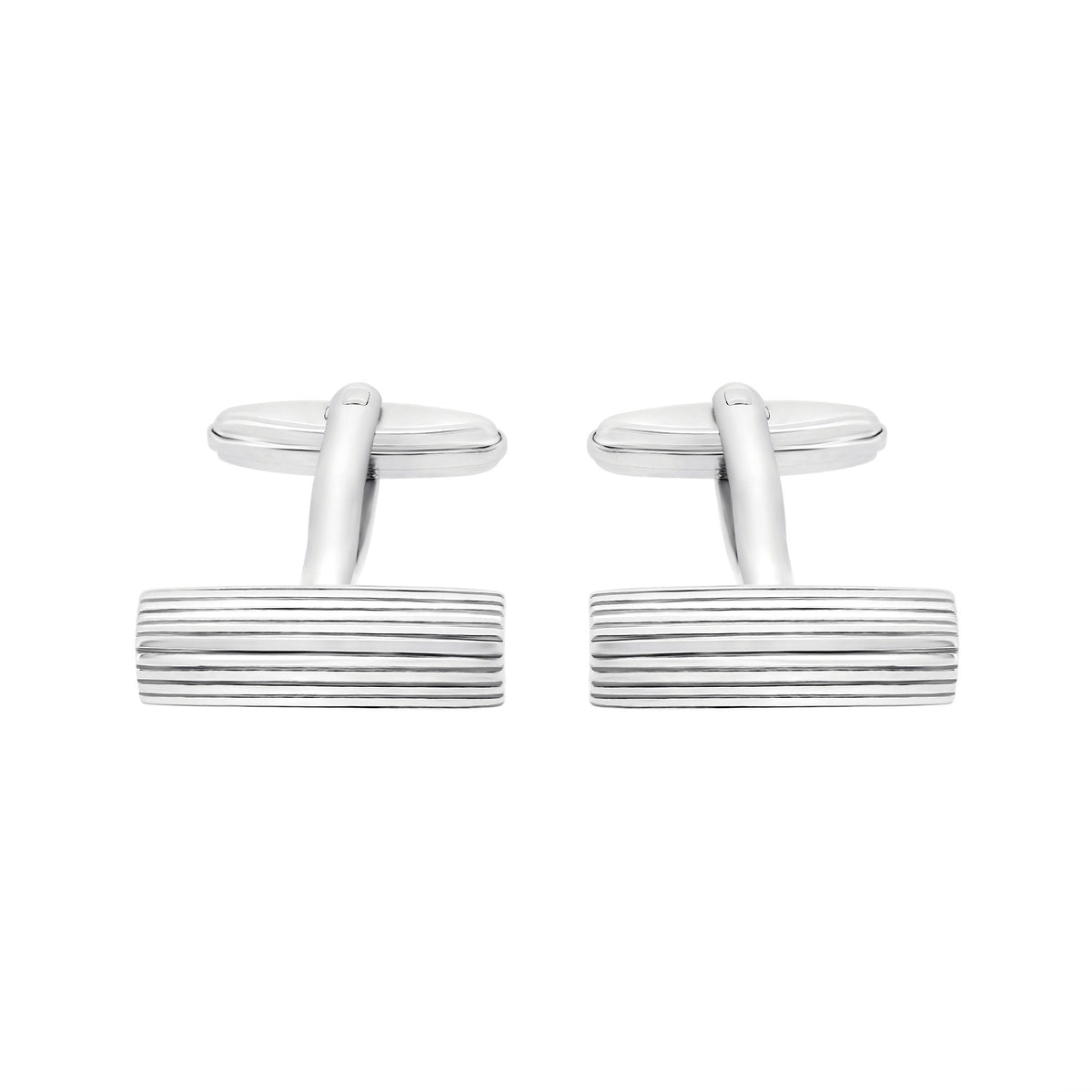 Silver 22x10mm bar cufflinks