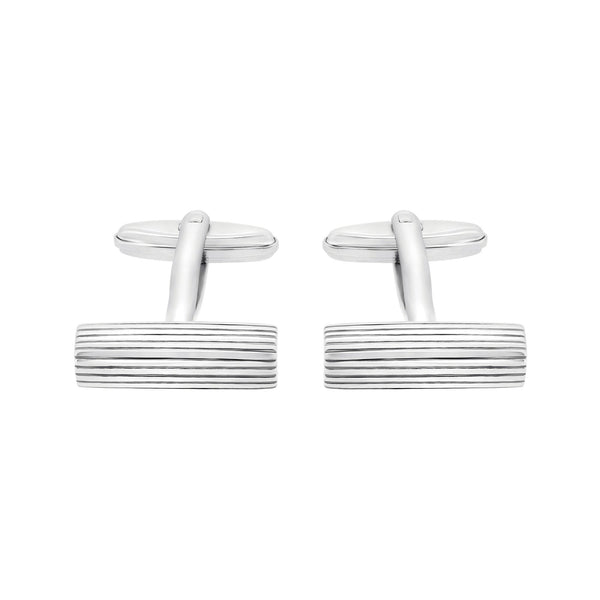Silver 22x10mm bar cufflinks