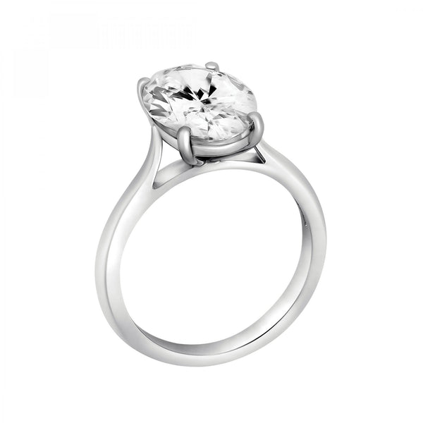 Platinum 4.36ct G SI2 IGI oval cut diamond ring