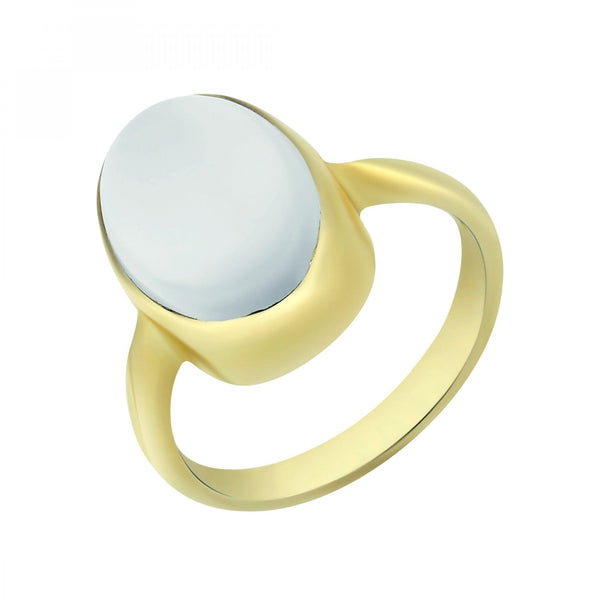 9ct yellow gold 14mm x 10mm oval moonstone ring