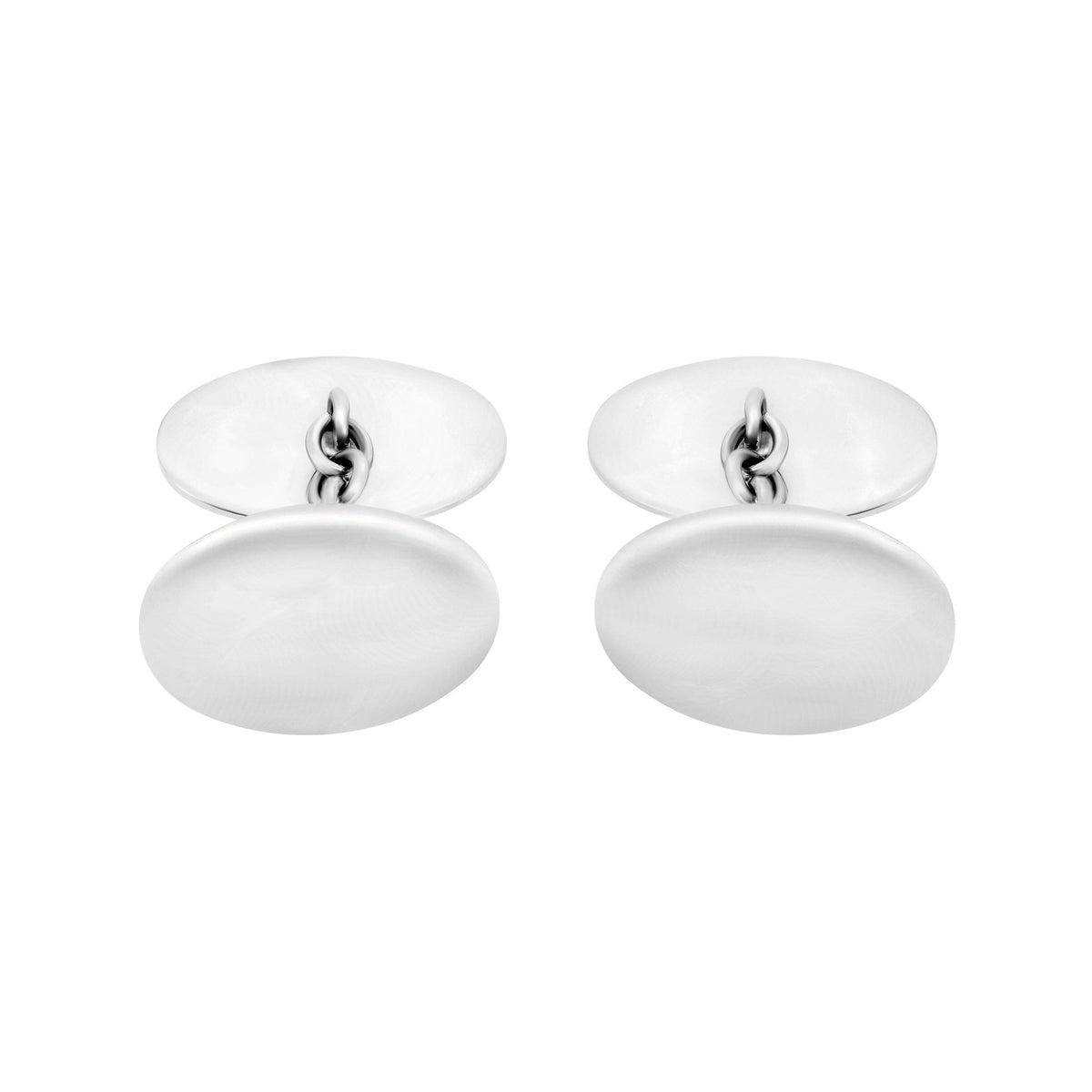 Silver 20x14mm oval chain link cufflinks