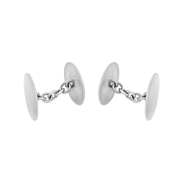 Silver 20x14mm oval chain link cufflinks