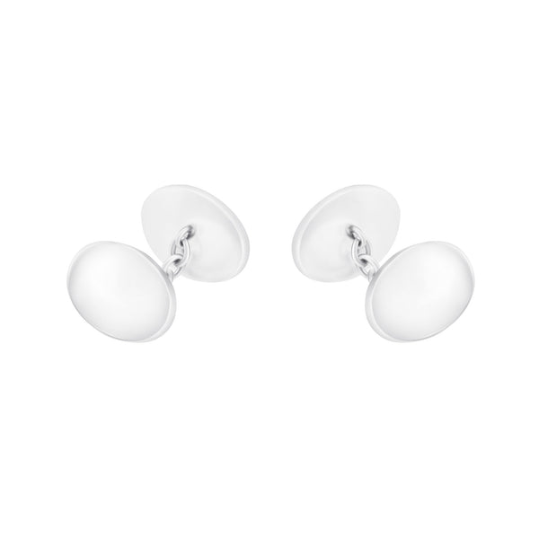 Silver 20x14mm oval chain link cufflinks