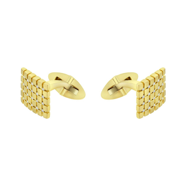 9ct yellow gold 13x13mm diamond set cufflinks