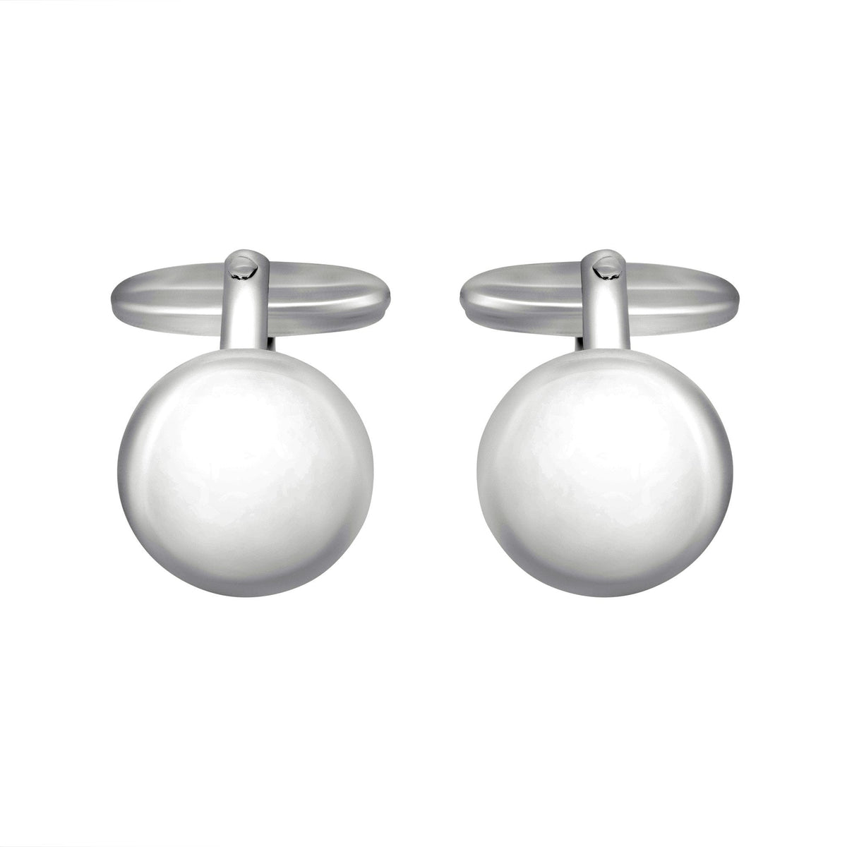 Silver 16mm x 16mm domed round cufflinks