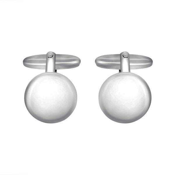 Silver 16mm x 16mm domed round cufflinks