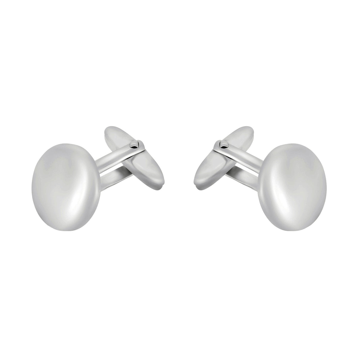 Silver 16mm x 16mm domed round cufflinks