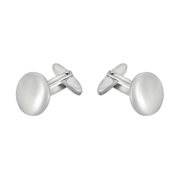 Silver 16mm x 16mm domed round cufflinks