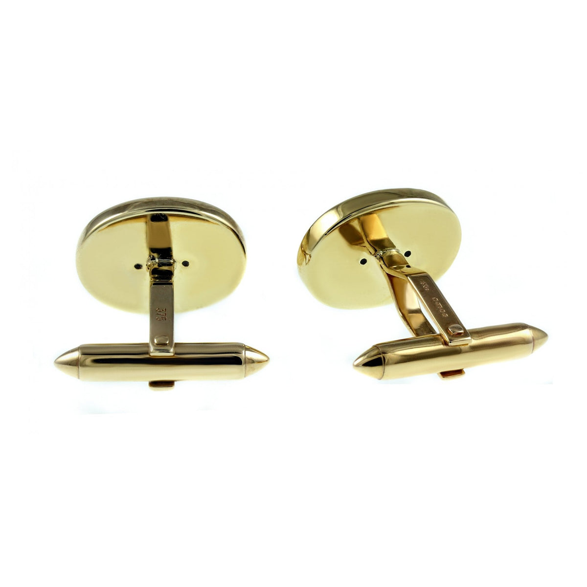 9ct yellow gold 17x13mm lapis & diamond cufflinks