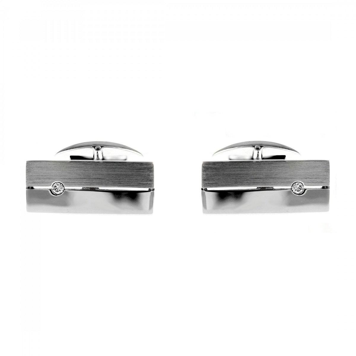 9ct white gold 22x10mm diamond set cufflinks