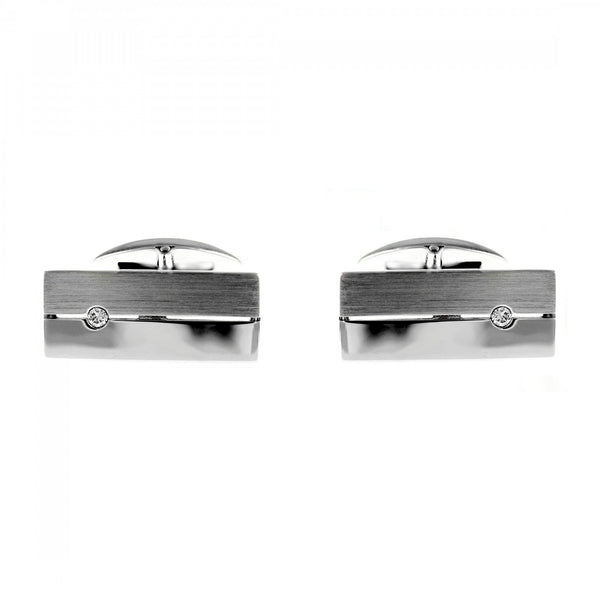 9ct white gold 22x10mm diamond set cufflinks