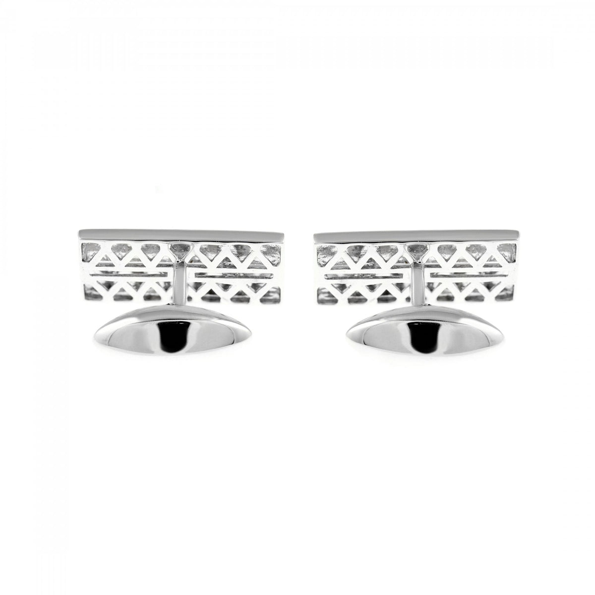 9ct white gold 22x10mm diamond set cufflinks