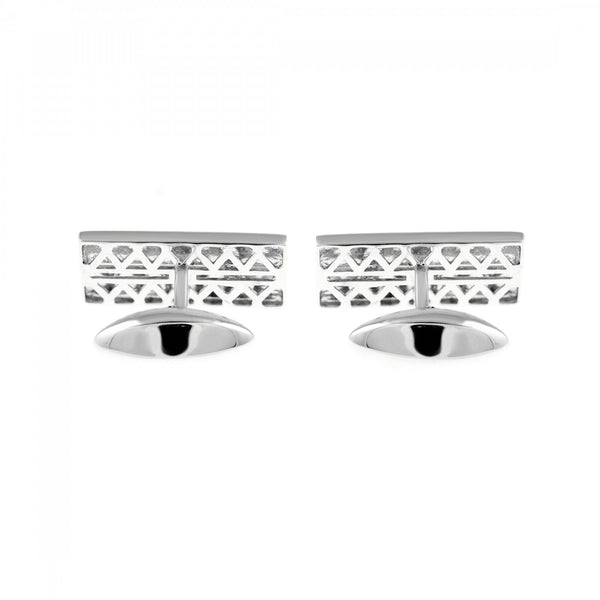 9ct white gold 22x10mm diamond set cufflinks