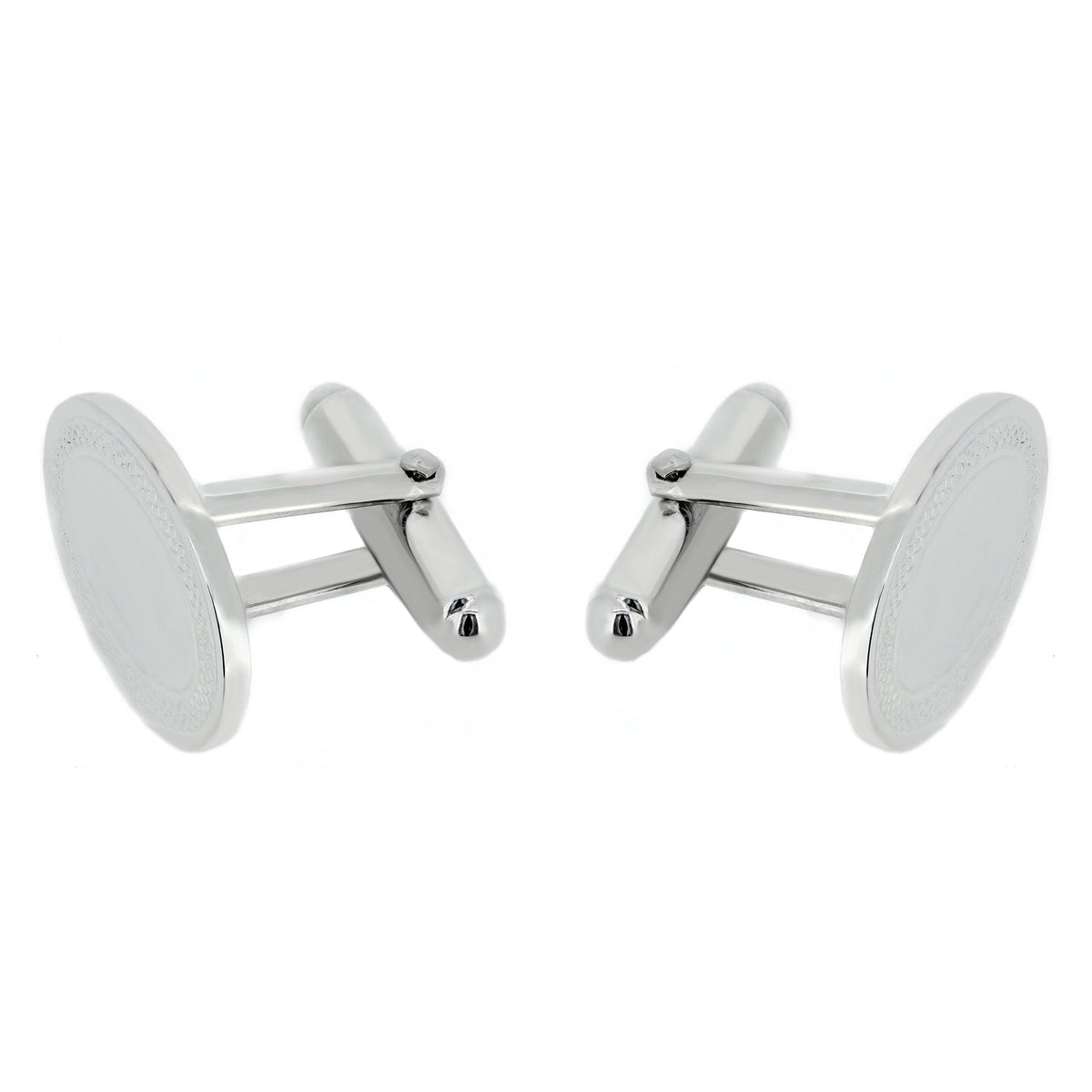 Silver 20x13mm oval engraved cufflinks