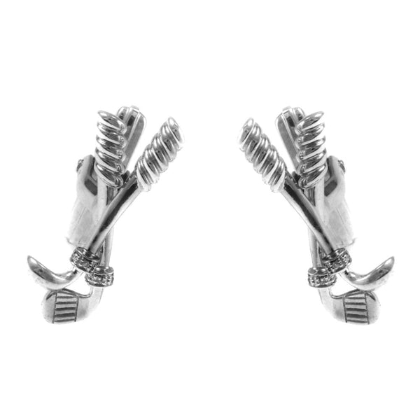 Silver golf club swivel cufflinks