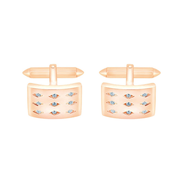 9ct rose gold 18x12mm diamond set swivel cufflinks