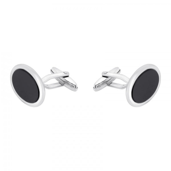 Silver 18x12mm black onyx set cufflinks