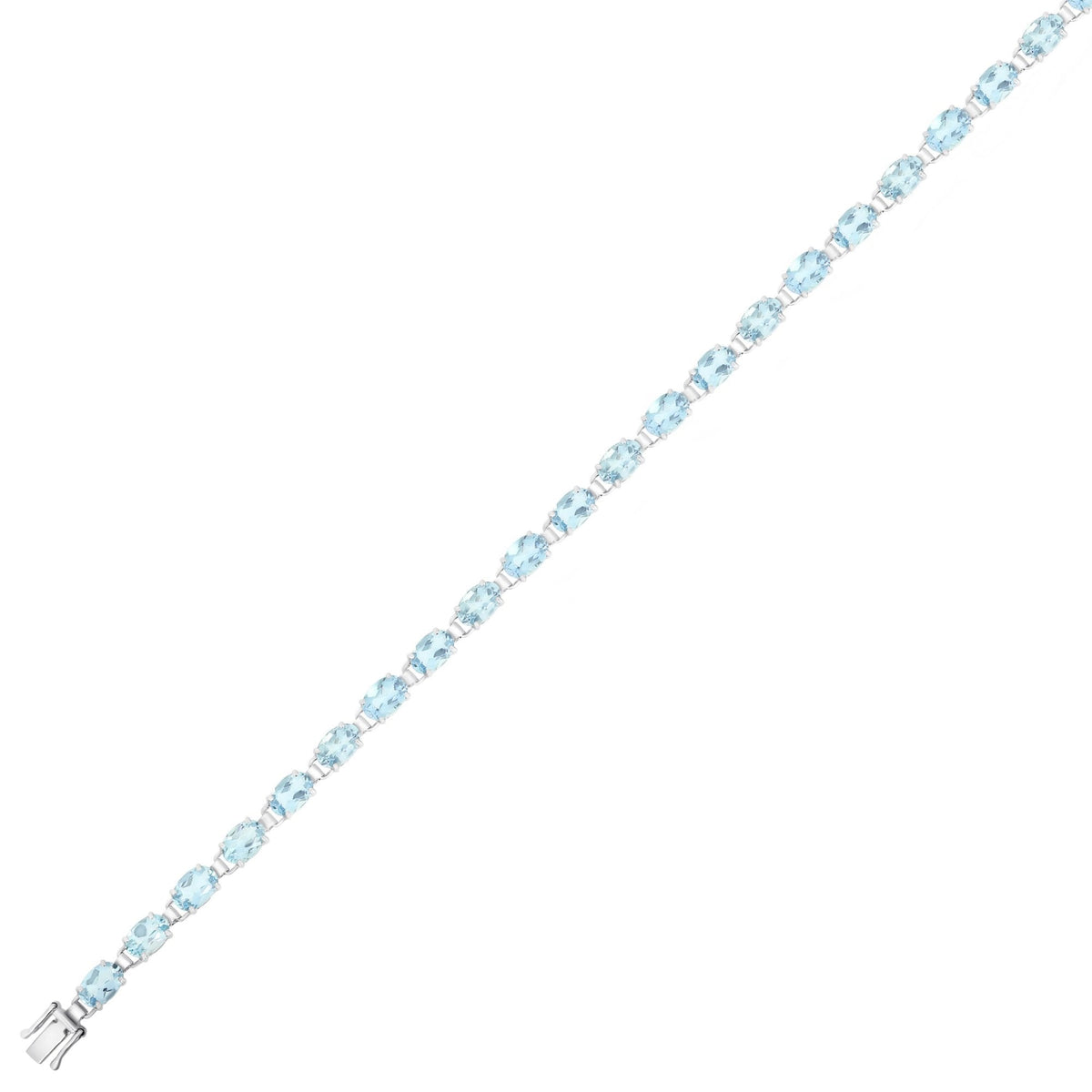 9ct white gold 5mm x 3mm aquamarine bracelet