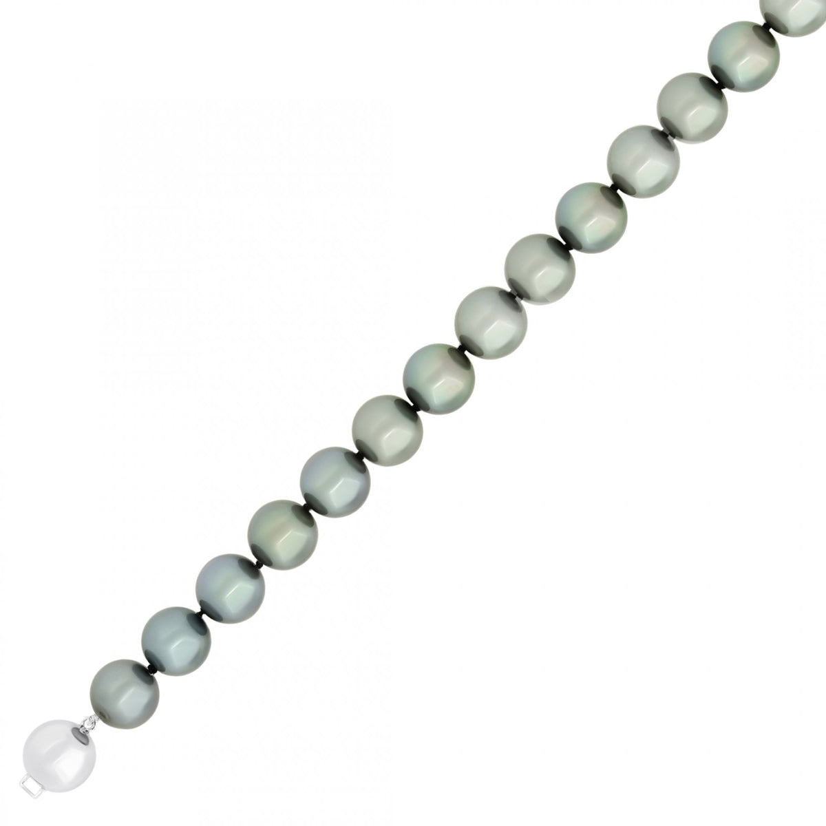 18ct white gold 7.5" 11mm x 12mm Tahitian pearl bracelet
