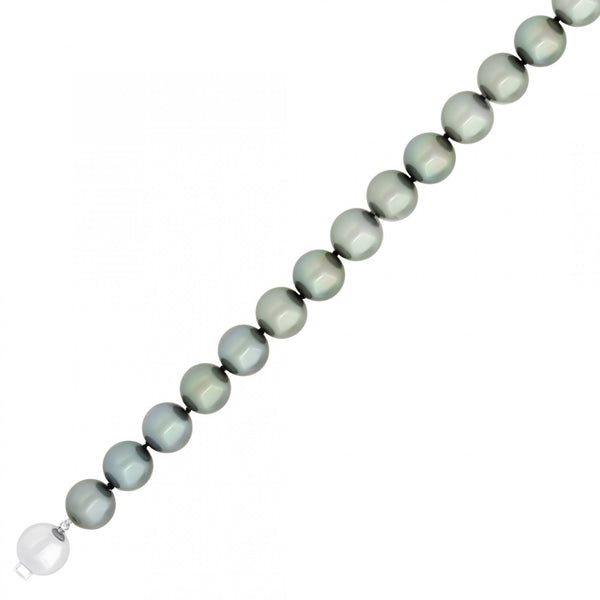 18ct white gold 7.5" 11mm x 12mm Tahitian pearl bracelet