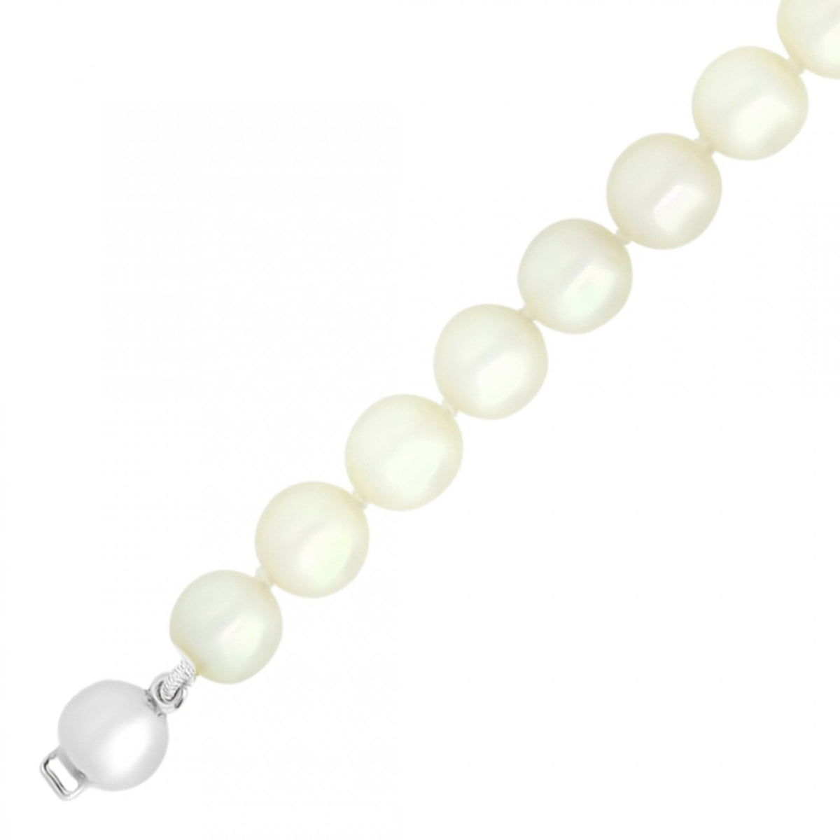 18ct white gold 7.5" 6.0mm x 5.5mm AAA Akoya pearl bracelet