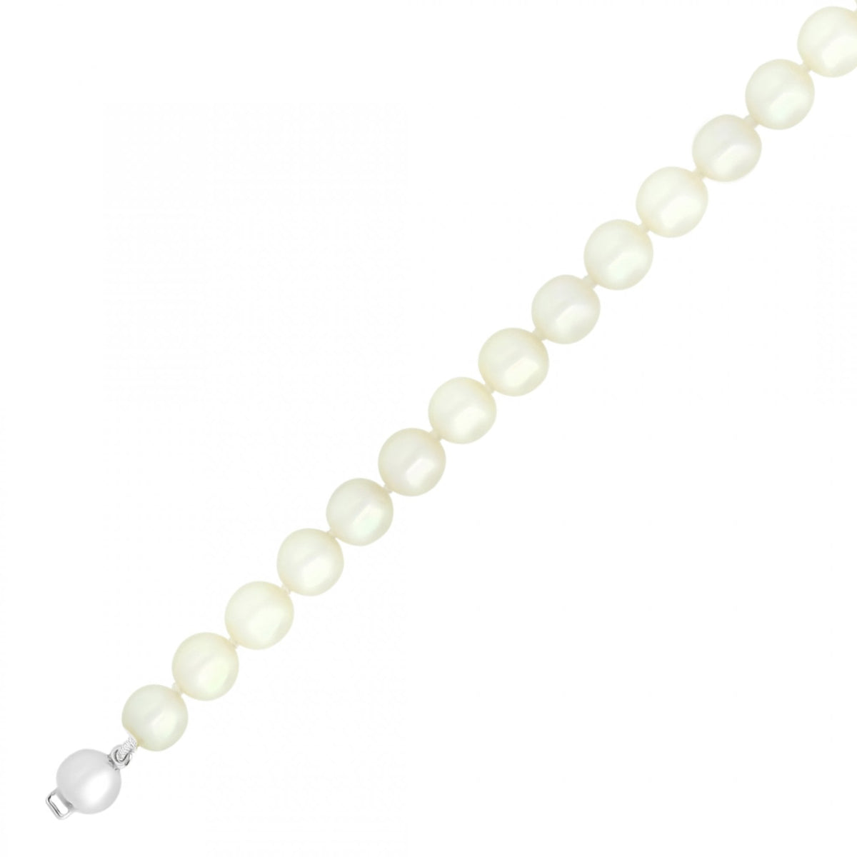 18ct white gold 7.5" 6.0mm x 5.5mm AAA Akoya pearl bracelet