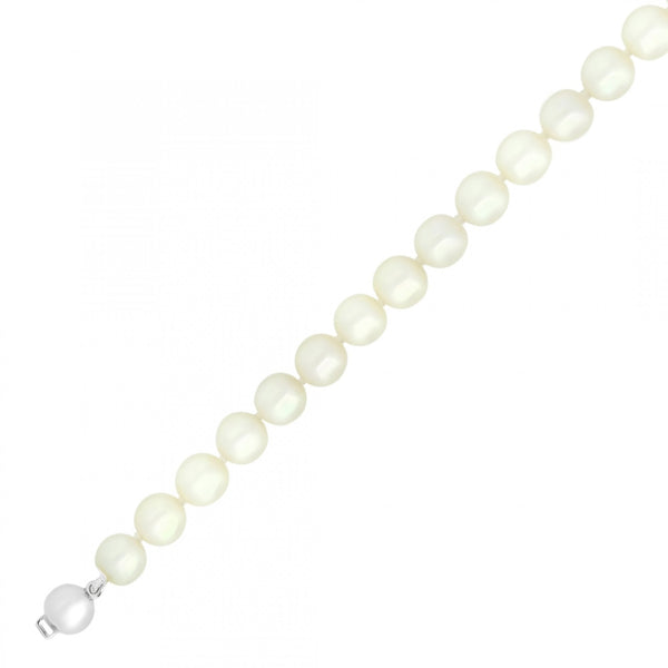 18ct white gold 7.5" 6.0mm x 5.5mm AAA Akoya pearl bracelet