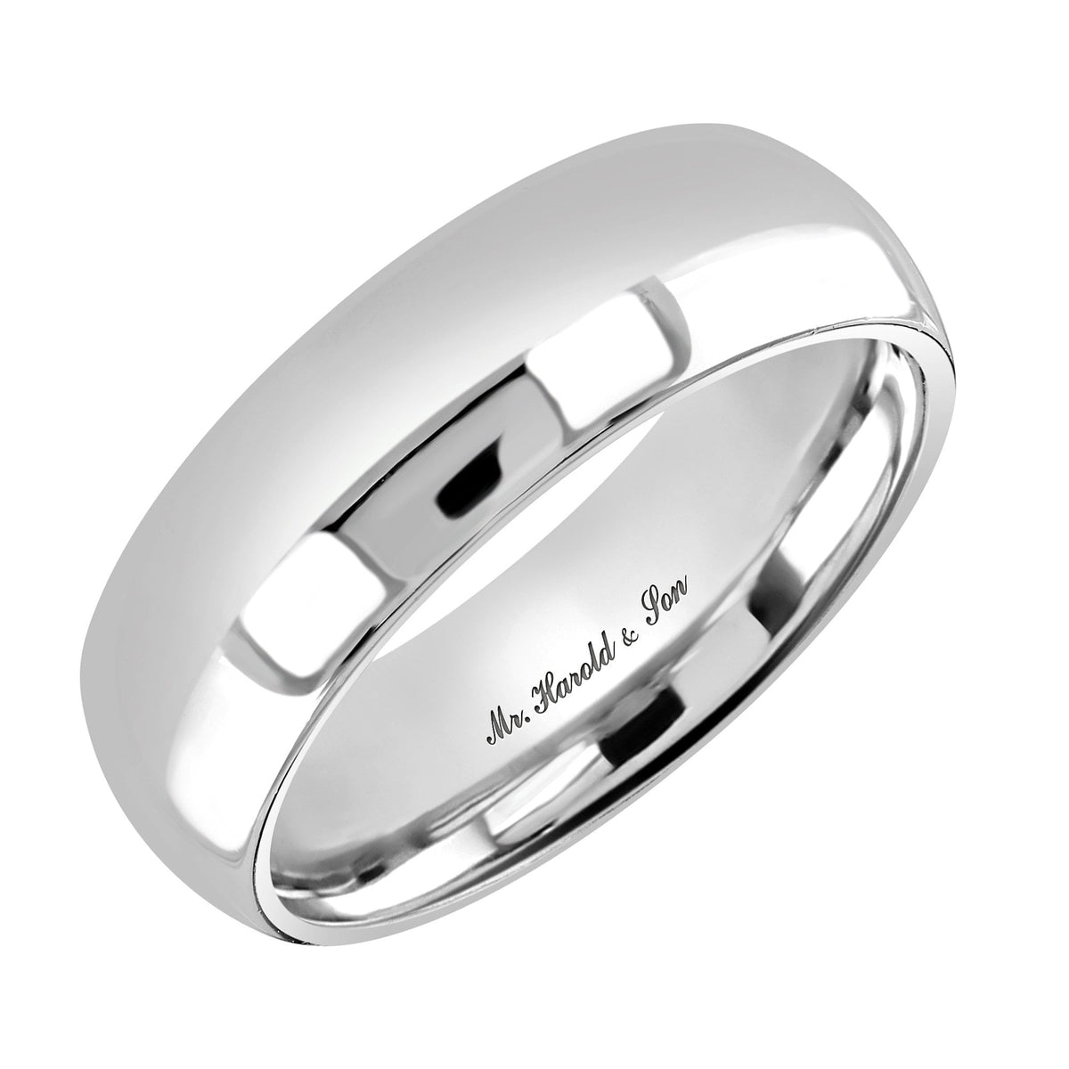 Palladium 500 7.0mm medium weight court wedding ring