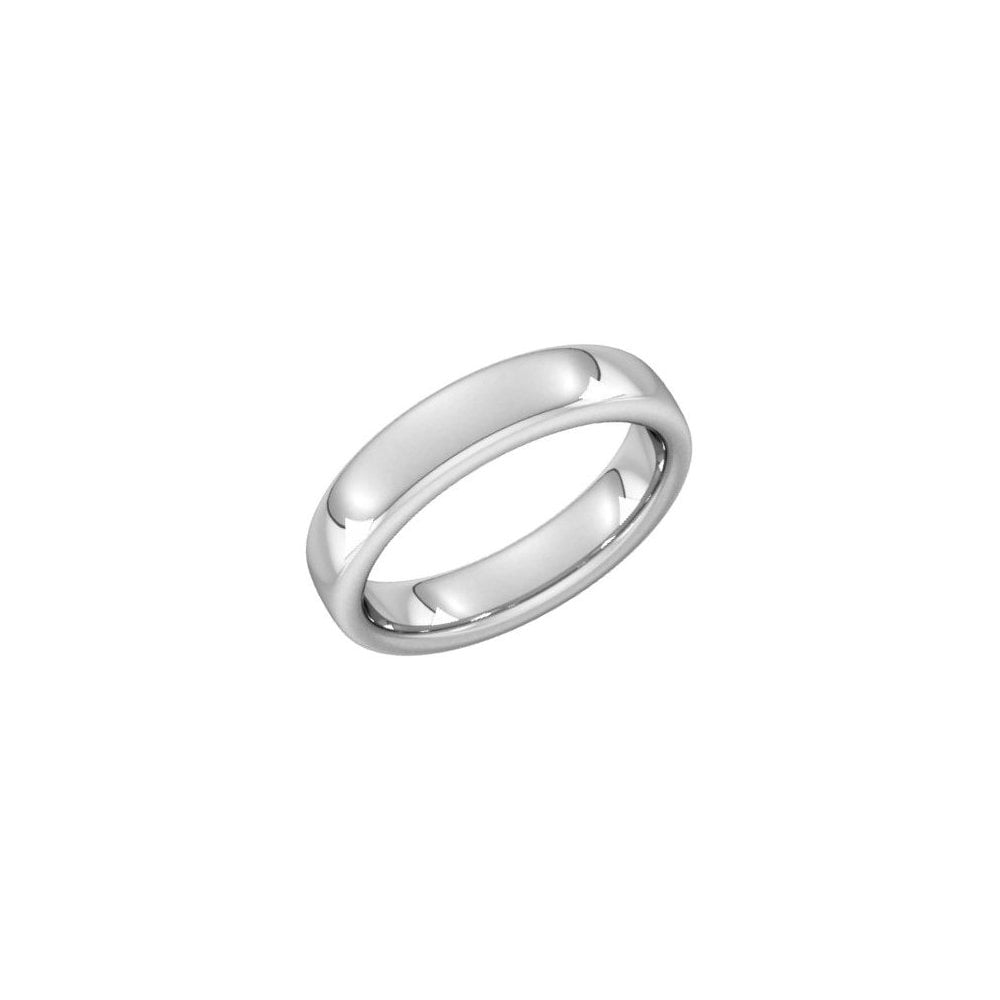 Platinum 5.0mm heavy weight court wedding ring