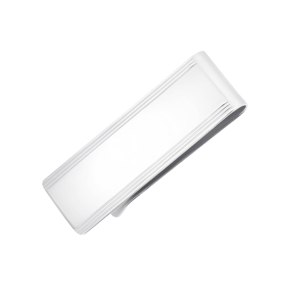 Silver 50x20mm lined money clip.