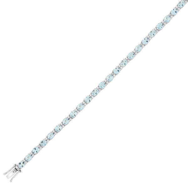 18ct white gold 7.25ct aquamarine & 0.62ct diamond bracelet