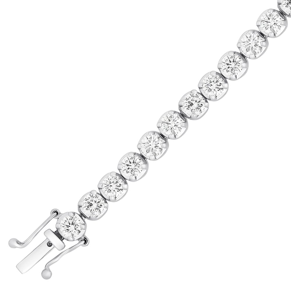 18ct white gold 7.25ct F VS2 diamond tennis bracelet