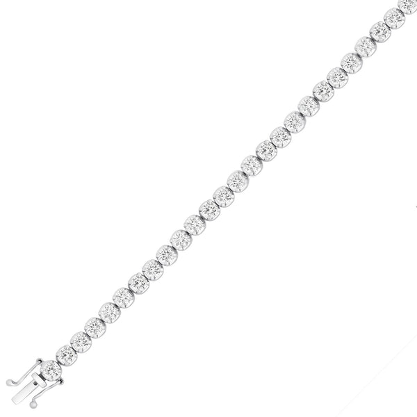 18ct white gold 7.25ct F VS2 diamond tennis bracelet