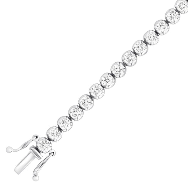 18ct white gold 3.00ct F VS2 diamond tennis bracelet