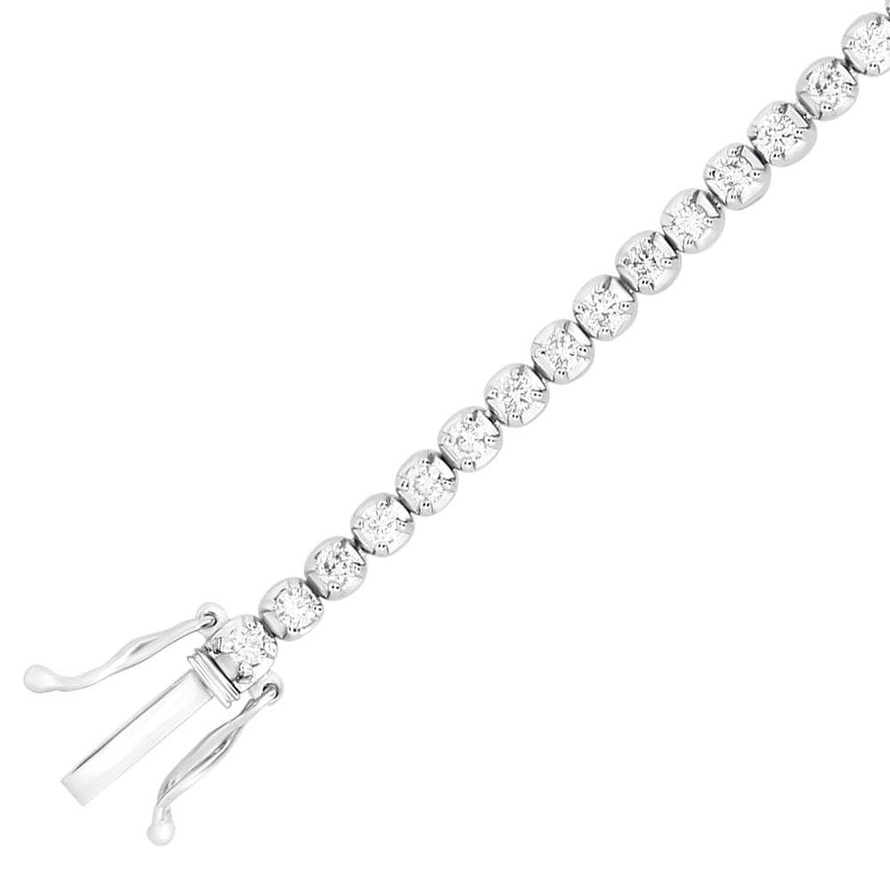 18ct white gold 2.00ct F VS2 diamond tennis bracelet