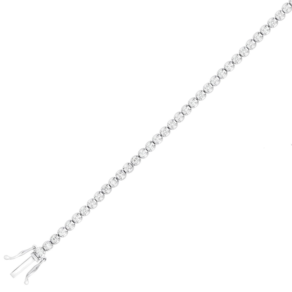 18ct white gold 2.00ct F VS2 diamond tennis bracelet
