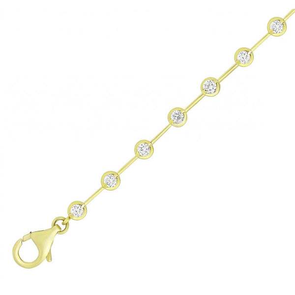 18ct yellow gold 0.55ct round brilliant diamond bar bracelet