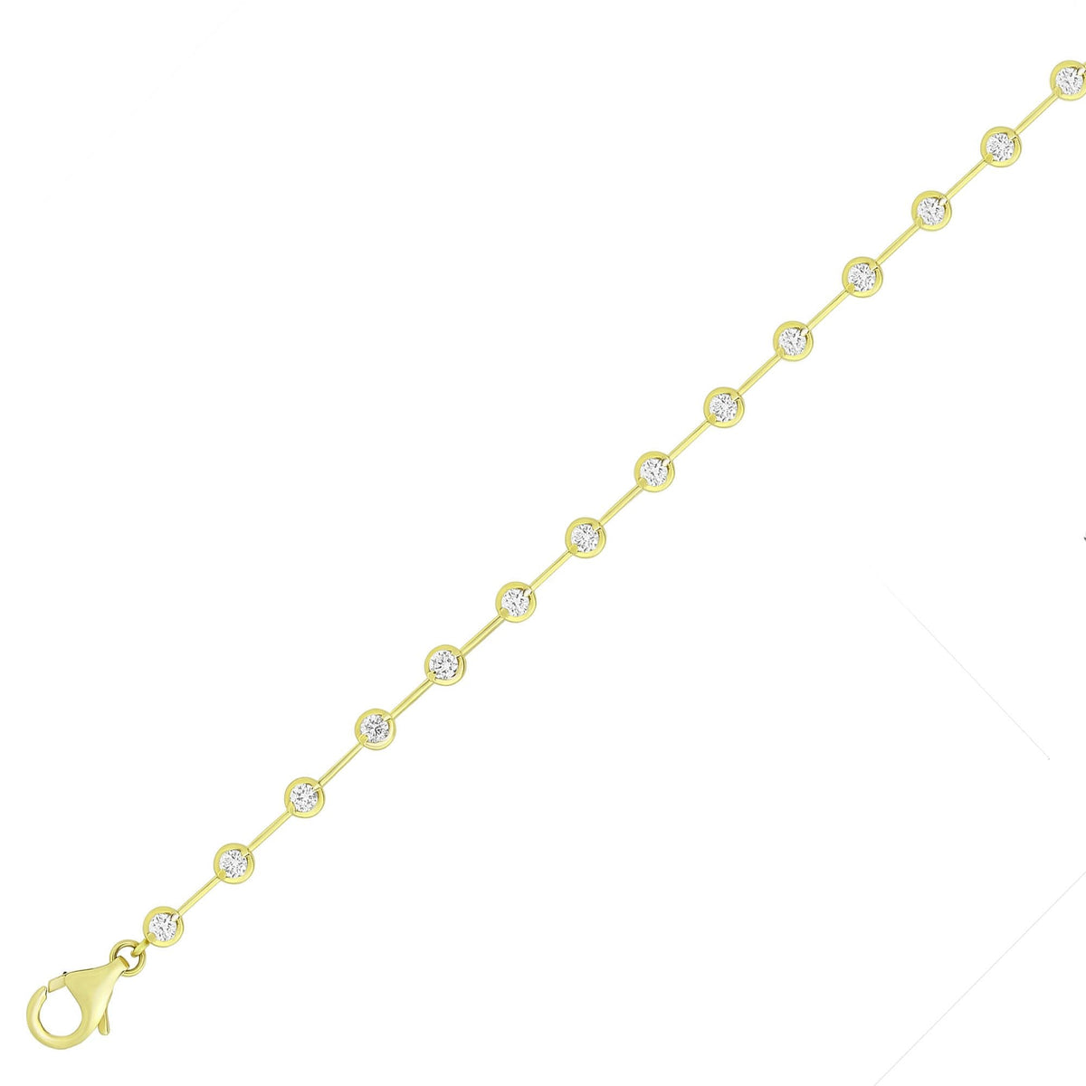 18ct yellow gold 0.55ct round brilliant diamond bar bracelet