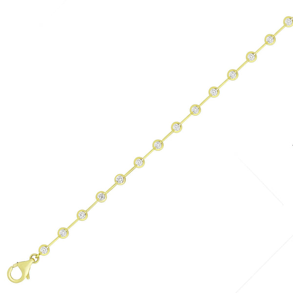 18ct yellow gold 0.55ct round brilliant diamond bar bracelet