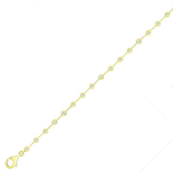 18ct yellow gold 1.25ct round brilliant diamond bar bracelet