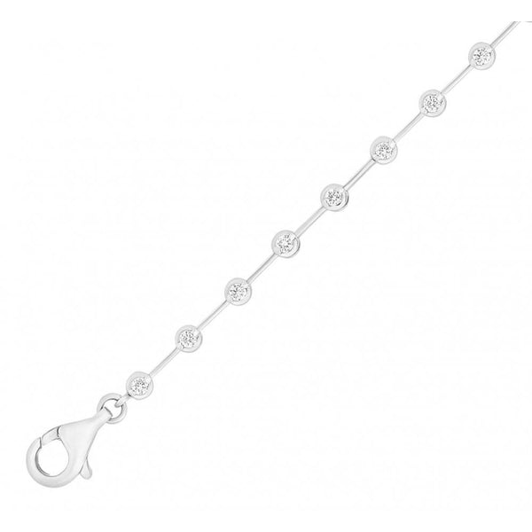 18ct white gold 0.50ct round brilliant diamond bar bracelet