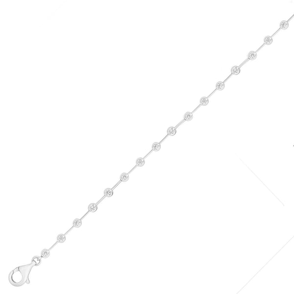 18ct white gold 0.50ct round brilliant diamond bar bracelet