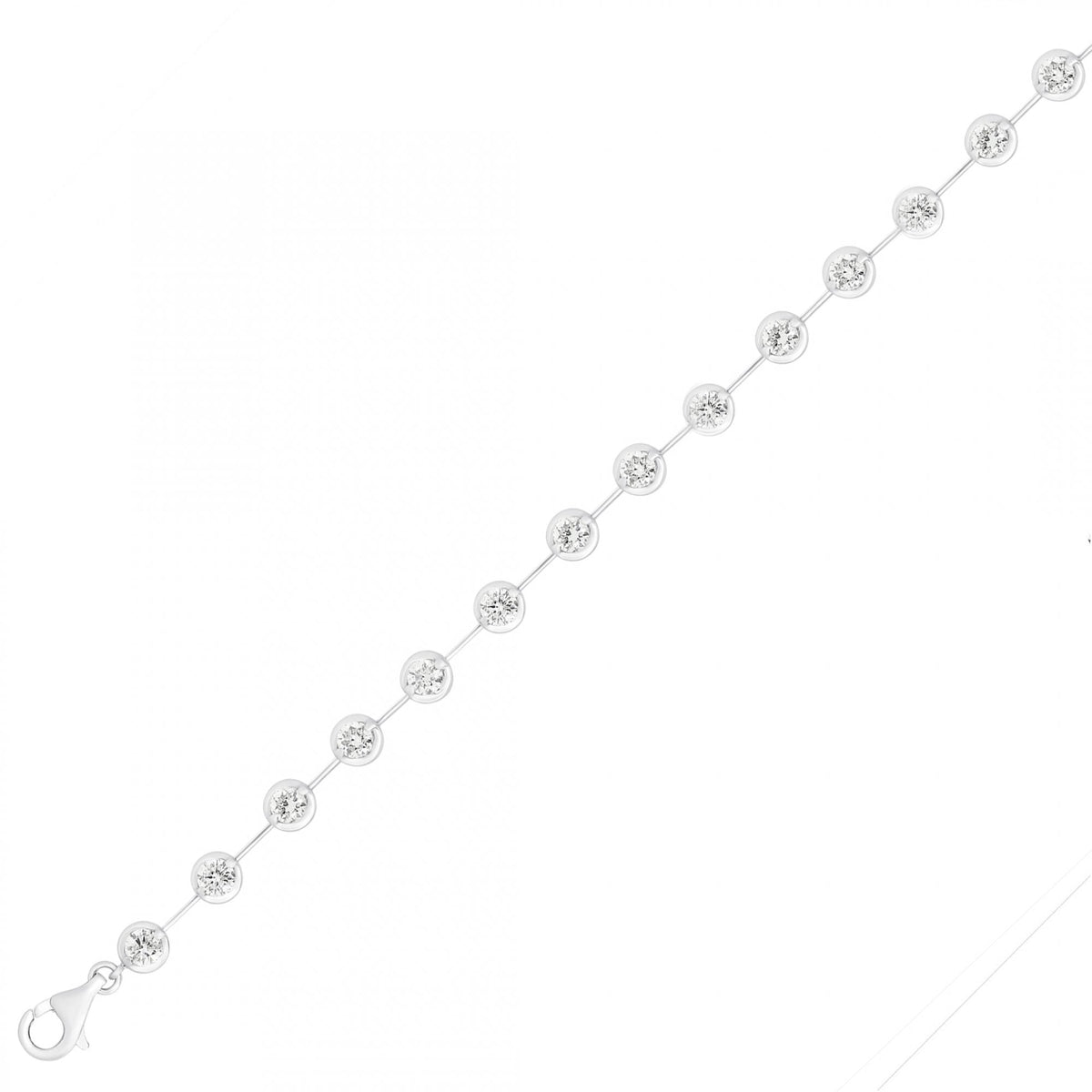 18ct white gold 3.50ct diamond bar set diamond bracelet