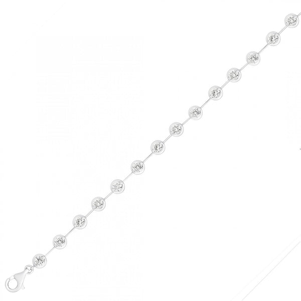 18ct white gold 3.50ct diamond bar set diamond bracelet