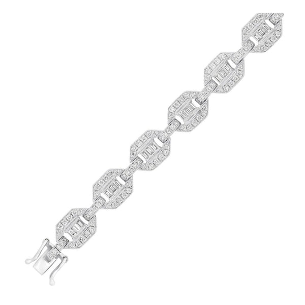 18ct white gold 2.84ct diamond art deco style bracelet