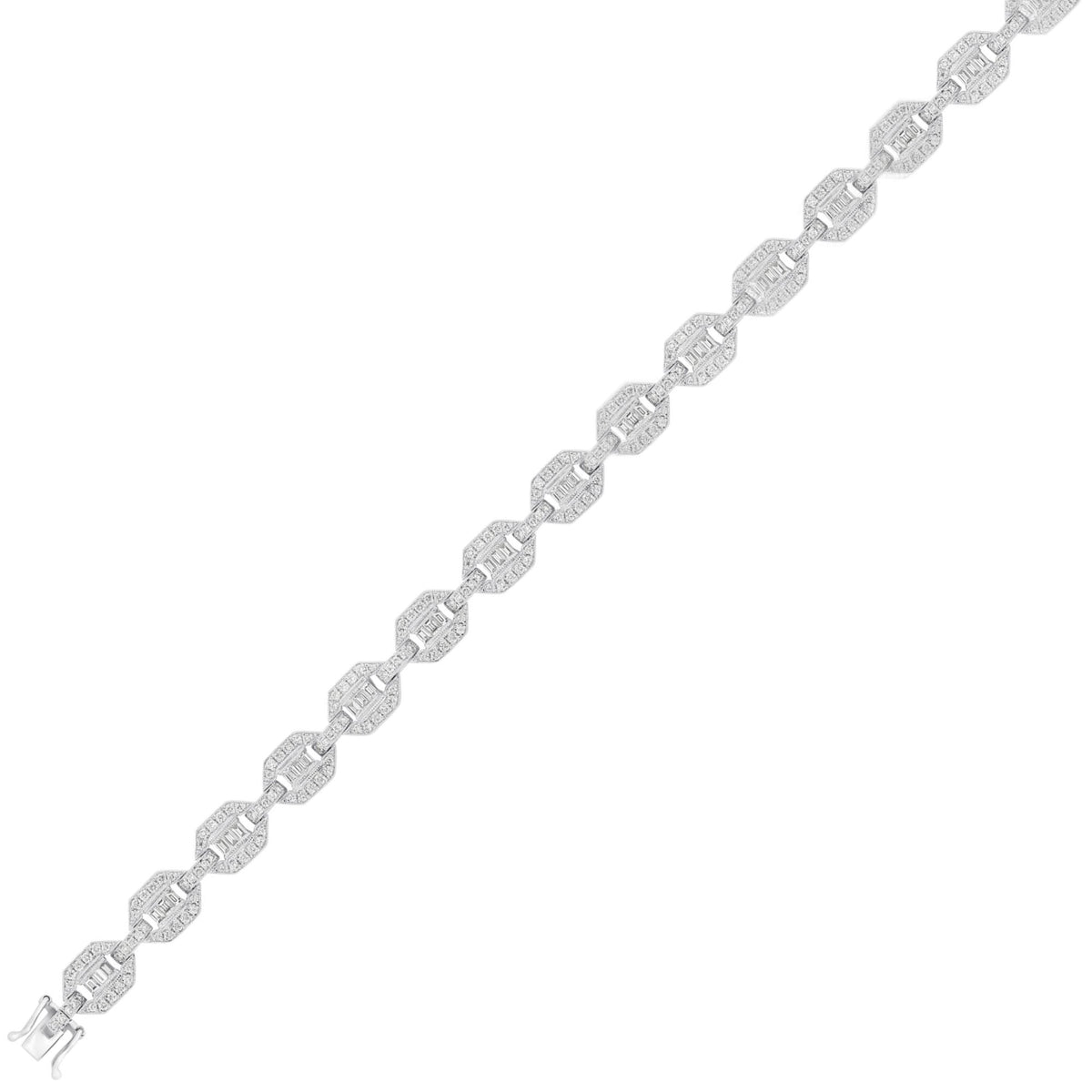 18ct white gold 2.84ct diamond art deco style bracelet