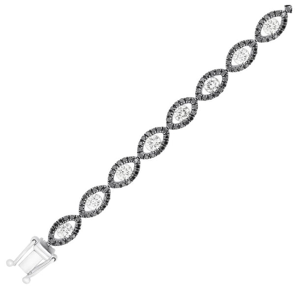 18ct white gold 3.49ct black & white diamond bracelet